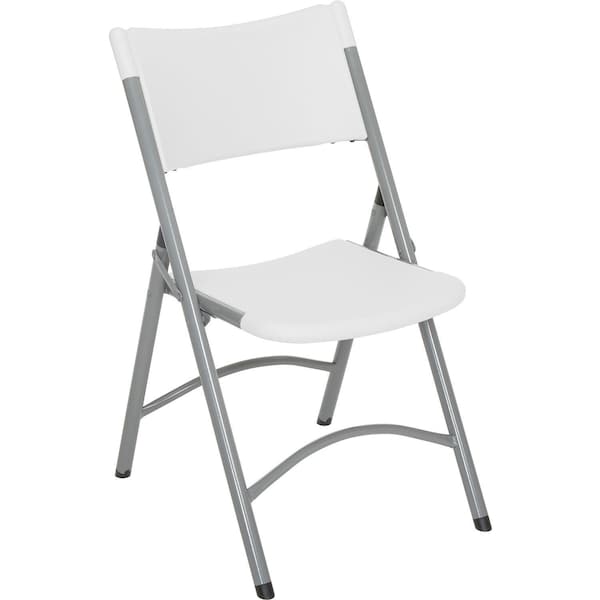 Global Industrial Folding Chair, Blow Molded Resin, White, Armless, Mid Back 695540 - main